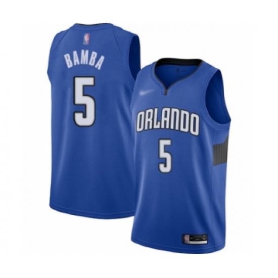 Men's Orlando Magic 5 Mohamed Bamba Authentic Blue Finished Basketball Jersey - Statement Edition