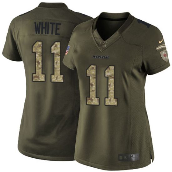 Women's Nike Chicago Bears 11 Kevin White Elite Green Salute to Service NFL Jersey
