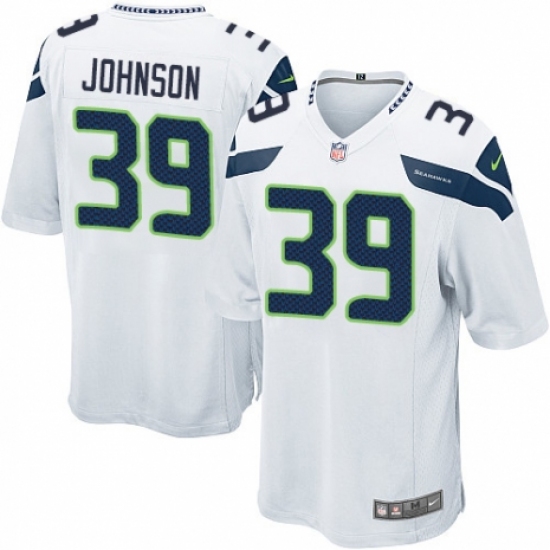 Men's Nike Seattle Seahawks 39 Dontae Johnson Game White NFL Jersey