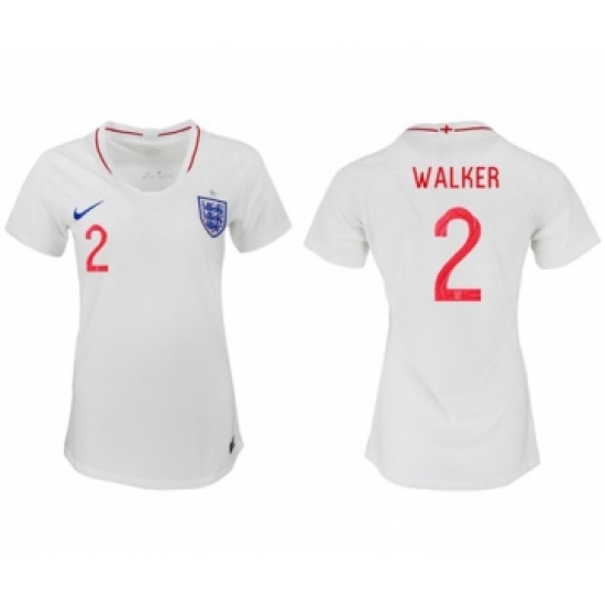 Women's England 2 Walker Home Soccer Country Jersey