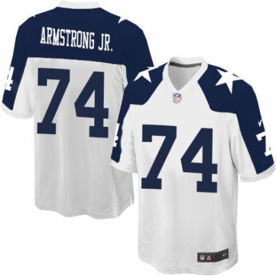Men's Nike Dallas Cowboys 74 Dorance Armstrong Jr. Game White Throwback Alternate NFL Jersey