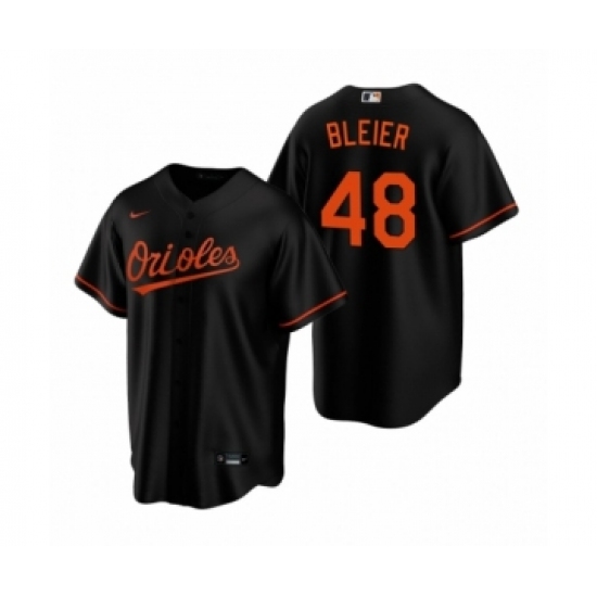 Youth Baltimore Orioles 48 Richard Bleier Nike Black Replica Alternate Jersey