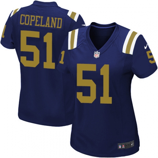 Women Nike New York Jets 51 Brandon Copeland Game Navy Blue Alternate NFL Jersey