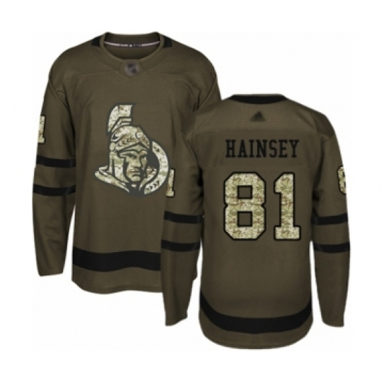 Youth Ottawa Senators 81 Ron Hainsey Authentic Green Salute to Service Hockey Jersey