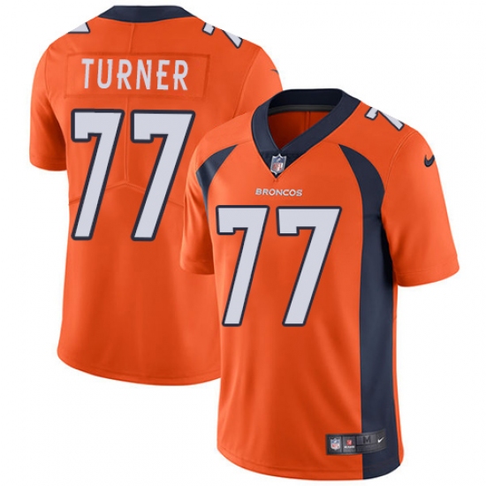 Youth Nike Denver Broncos 77 Billy Turner Orange Team Color Vapor Untouchable Limited Player NFL Jersey