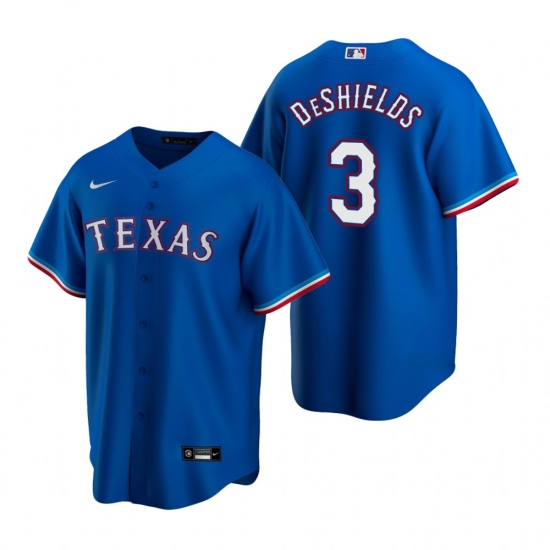 Men's Nike Texas Rangers 3 Delino DeShields Royal Alternate Stitched Baseball Jersey