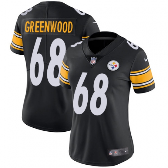 Women's Nike Pittsburgh Steelers 68 L.C. Greenwood Black Team Color Vapor Untouchable Limited Player NFL Jersey