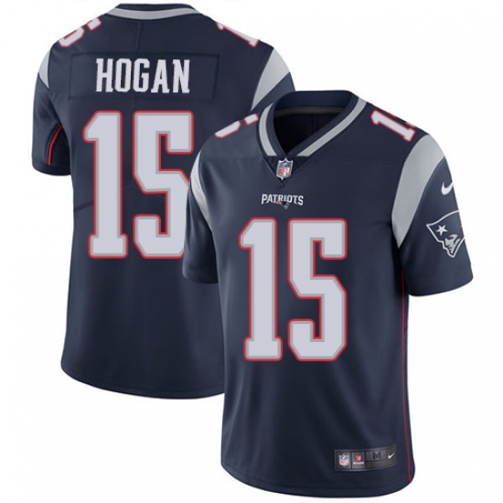 Men's Nike New England Patriots 15 Chris Hogan Navy Blue Team Color Vapor Untouchable Limited Player NFL Jersey
