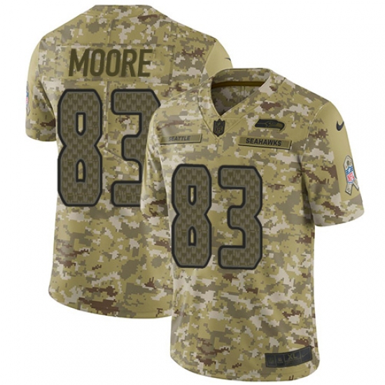 Men's Nike Seattle Seahawks 83 David Moore Limited Camo 2018 Salute to Service NFL Jersey