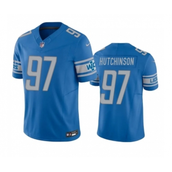 Men's Detroit Lions 97 Aidan Hutchinson Blue 2023 F.U.S.E. Vapor Untouchable Limited Stitched Jersey