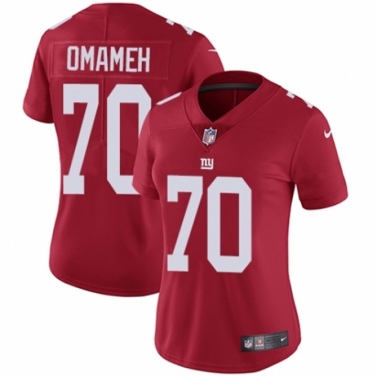 Women's Nike New York Giants 70 Patrick Omameh Red Alternate Vapor Untouchable Limited Player NFL Jersey