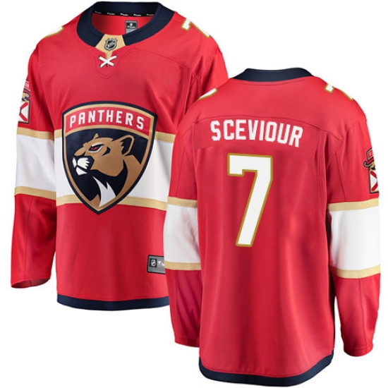 Youth Florida Panthers 7 Colton Sceviour Fanatics Branded Red Home Breakaway NHL Jersey