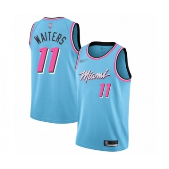 Men's Miami Heat 11 Dion Waiters Swingman Blue Basketball Jersey - 2019 20 City Edition