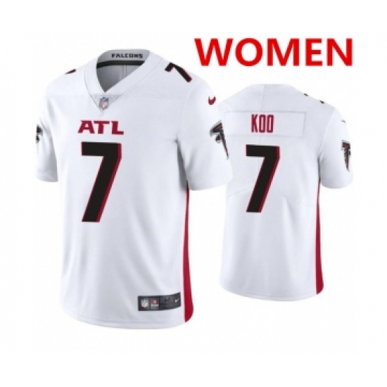 Women's Atlanta Falcons 7 Younghoe Koo New White Vapor Untouchable Limited Stitched NFL Jersey