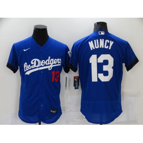 Men's Nike Los Angeles Dodgers 13 Max Muncy Blue Elite City Player Jersey