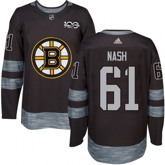Men's Adidas Boston Bruins 61 Rick Nash Authentic Black 1917-2017 100th Anniversary NHL Jersey