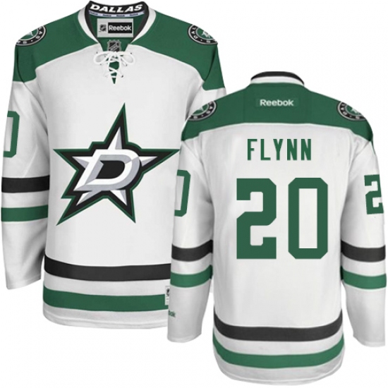 Men's Reebok Dallas Stars 20 Brian Flynn Authentic White Away NHL Jersey