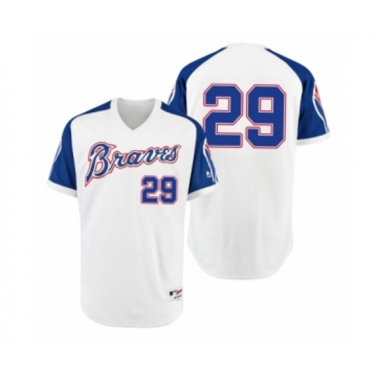 Youth Braves 29 John Smoltz White 1974 Turn Back the Clock Authentic Jersey
