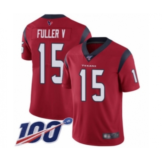Men's Houston Texans 15 Will Fuller V Red Alternate Vapor Untouchable Limited Player 100th Season Football Jersey