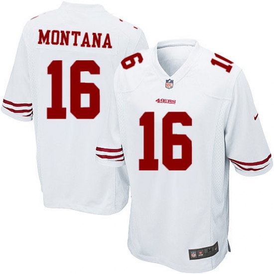 Men's Nike San Francisco 49ers 16 Joe Montana Game White NFL Jersey