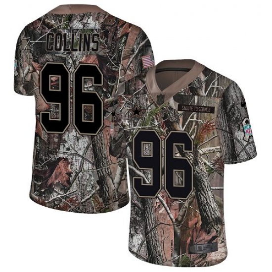 Youth Nike Dallas Cowboys 96 Maliek Collins Camo Rush Realtree Limited NFL Jersey