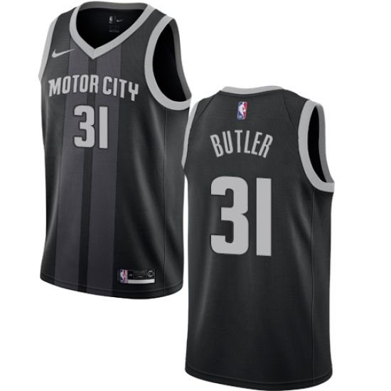 Women's Nike Detroit Pistons 31 Caron Butler Swingman Black NBA Jersey - City Edition