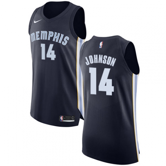 Men's Nike Memphis Grizzlies 14 Brice Johnson Authentic Navy Blue Road NBA Jersey - Icon Edition