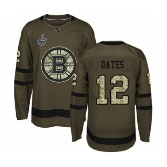 Men's Boston Bruins 12 Adam Oates Authentic Green Salute to Service 2019 Stanley Cup Final Bound Hockey Jersey