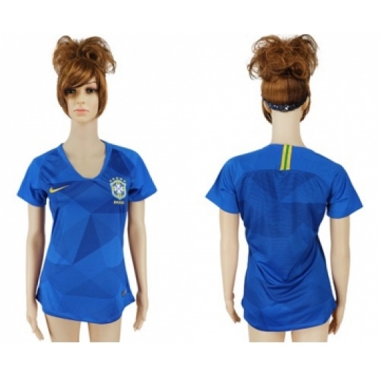 Women's Brazil Blank Away Soccer Country Jersey