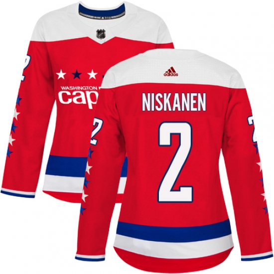 Women's Adidas Washington Capitals 2 Matt Niskanen Authentic Red Alternate NHL Jersey