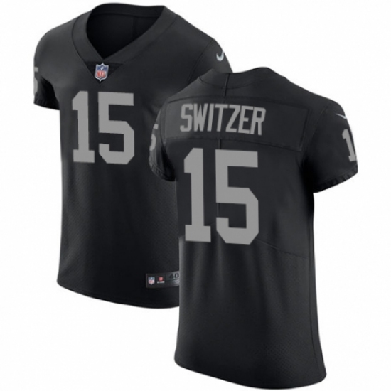 Men's Nike Oakland Raiders 15 Ryan Switzer Black Team Color Vapor Untouchable Elite Player NFL Jersey