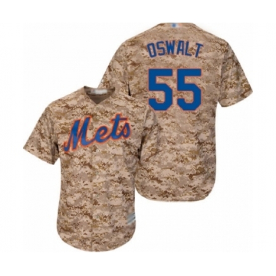 Women's New York Mets 55 Corey Oswalt Authentic Camo Alternate Cool Base Baseball Player Jersey