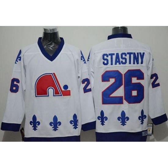 Nordiques 26 Peter Stastny White CCM Throwback Stitched NHL Jersey