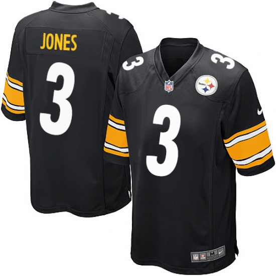 Men's Nike Pittsburgh Steelers 3 Landry Jones Game Black Team Color NFL Jersey