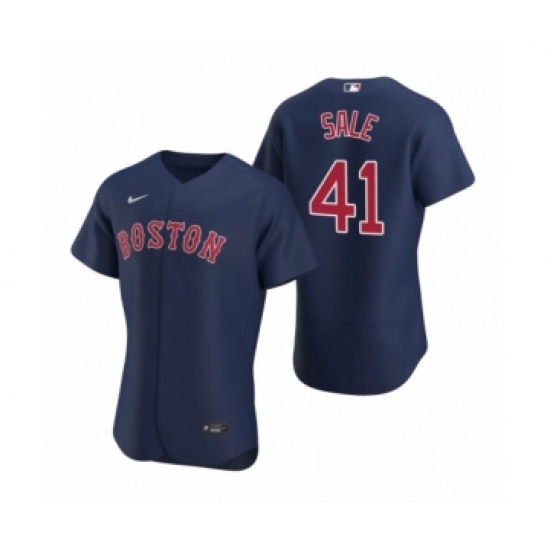Men's Boston Red Sox 41 Chris Sale Nike Navy Authentic 2020 Alternate Jersey