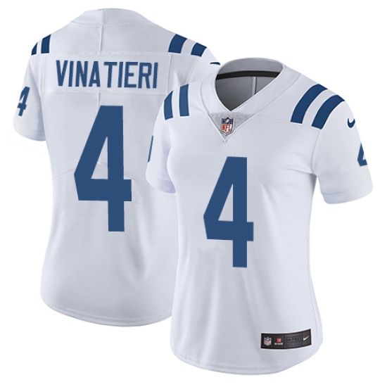 Women's Nike Indianapolis Colts 4 Adam Vinatieri White Vapor Untouchable Limited Player NFL Jersey