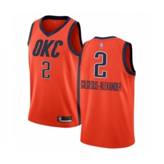 Women's Oklahoma City Thunder 2 Shai Gilgeous-Alexander Orange Swingman Jersey - Earned Edition