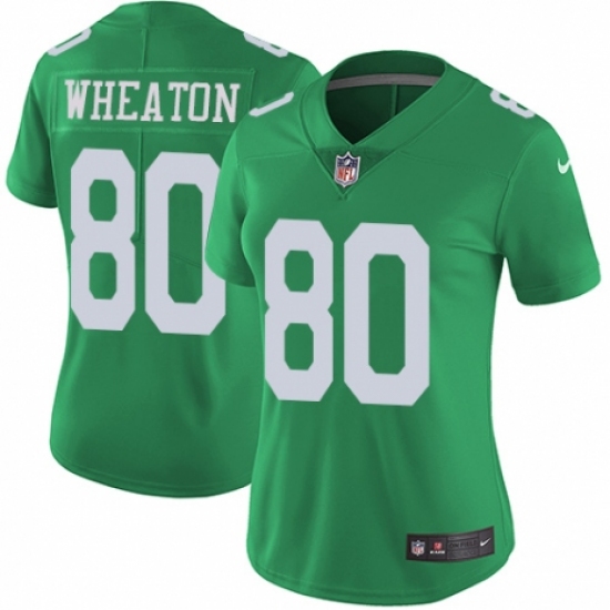 Women's Nike Philadelphia Eagles 80 Markus Wheaton Limited Green Rush Vapor Untouchable NFL Jersey