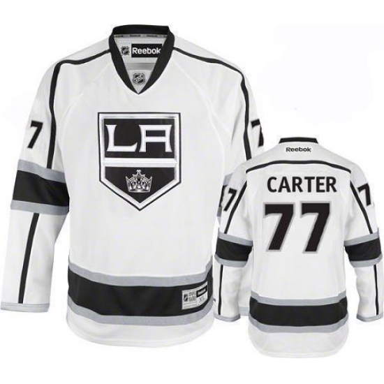 Youth Reebok Los Angeles Kings 77 Jeff Carter Authentic White Away NHL Jersey