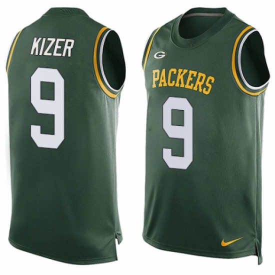 Men's Nike Green Bay Packers 9 DeShone Kizer Limited Green Player Name & Number Tank Top NFL Jersey