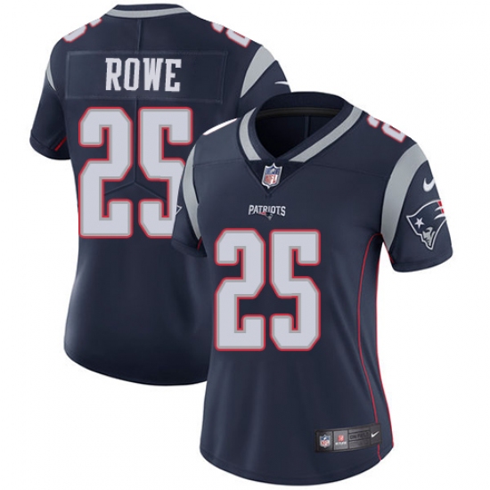 Women's Nike New England Patriots 25 Eric Rowe Navy Blue Team Color Vapor Untouchable Limited Player NFL Jersey