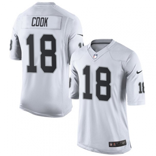 Men's Nike Oakland Raiders 18 Connor Cook White Vapor Untouchable Limited Player NFL Jersey