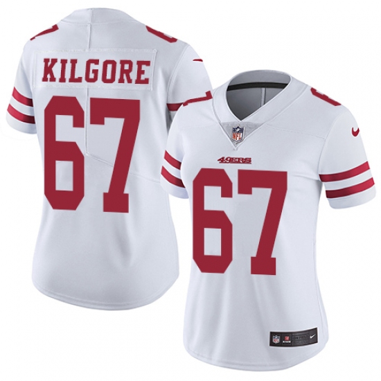 Women's Nike San Francisco 49ers 67 Daniel Kilgore White Vapor Untouchable Limited Player NFL Jersey