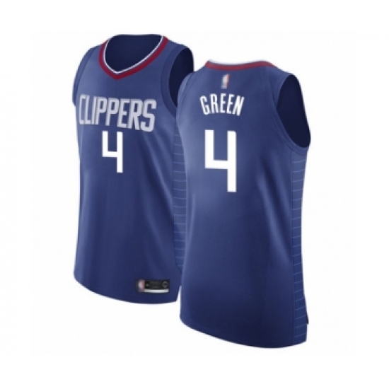 Men's Los Angeles Clippers 4 JaMychal Green Authentic Blue Basketball Jersey - Icon Edition
