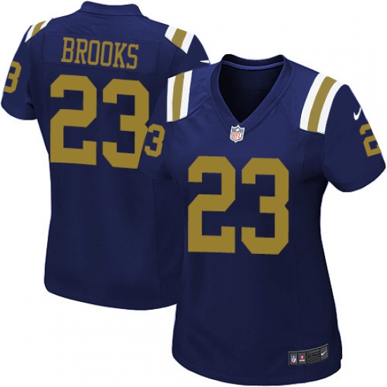 Women's Nike New York Jets 23 Terrence Brooks Elite Navy Blue Alternate NFL Jersey