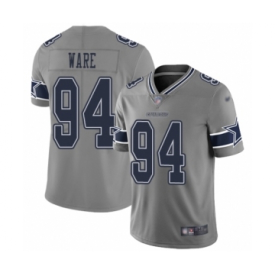 Youth Dallas Cowboys 94 DeMarcus Ware Limited Gray Inverted Legend Football Jersey