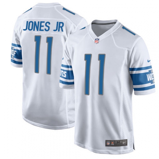 Men's Nike Detroit Lions 11 Marvin Jones Jr Game White NFL Jersey