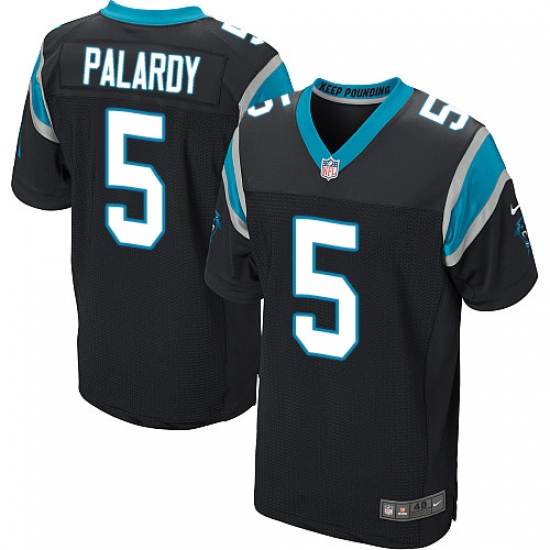 Men's Nike Carolina Panthers 5 Michael Palardy Elite Black Team Color NFL Jersey