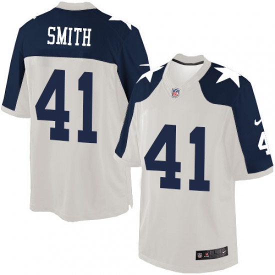 Men's Nike Dallas Cowboys 41 Keith Smith Limited White Throwback Alternate NFL Jersey