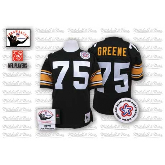Mitchell And Ness Pittsburgh Steelers 75 Joe Greene Black Team Color Authentic Throwback NFL Jersey